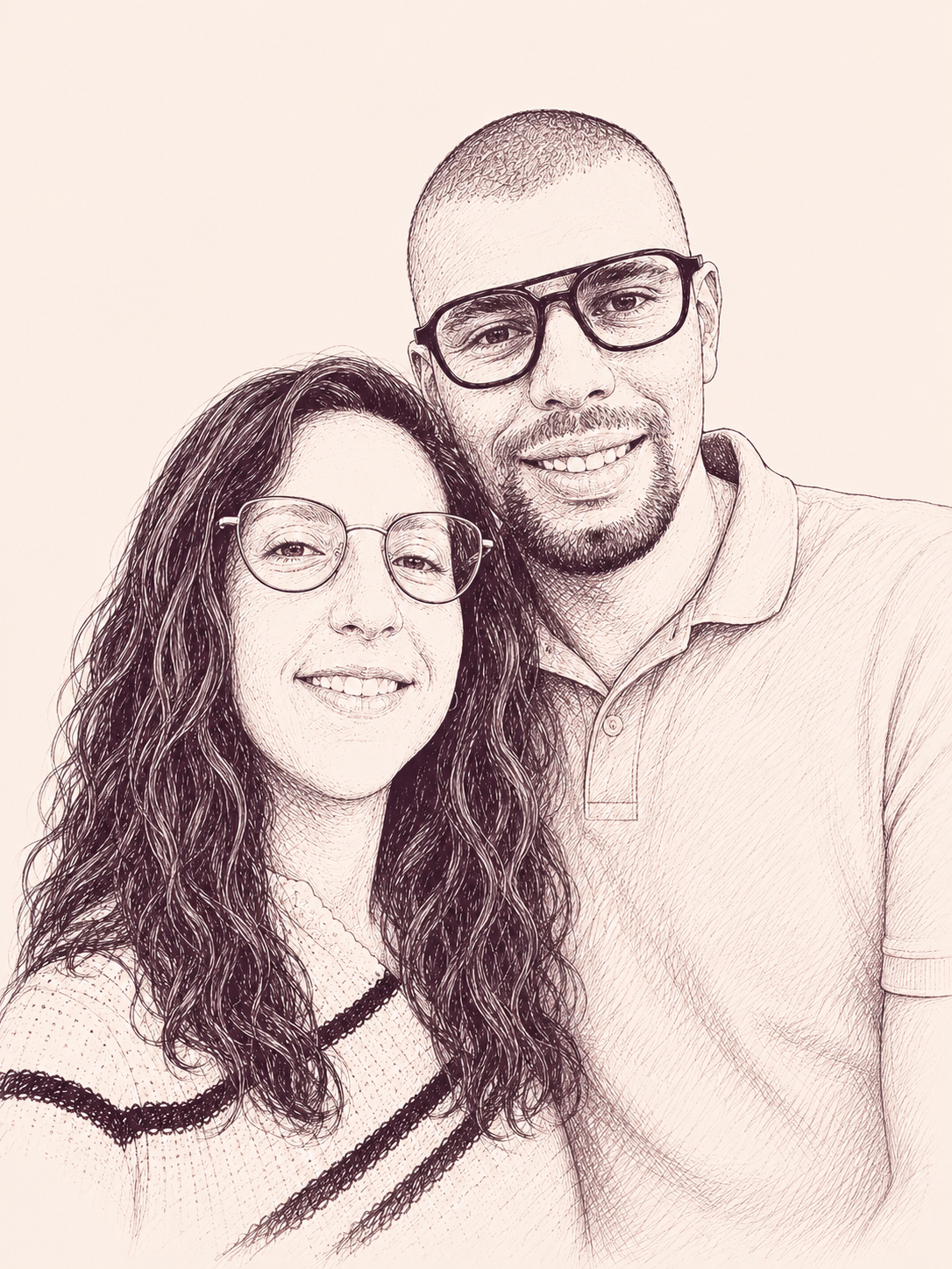 Portrait illustré de Léa et Vincent