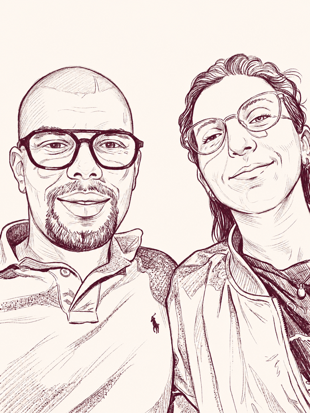 Portrait illustré de Léa et Vincent